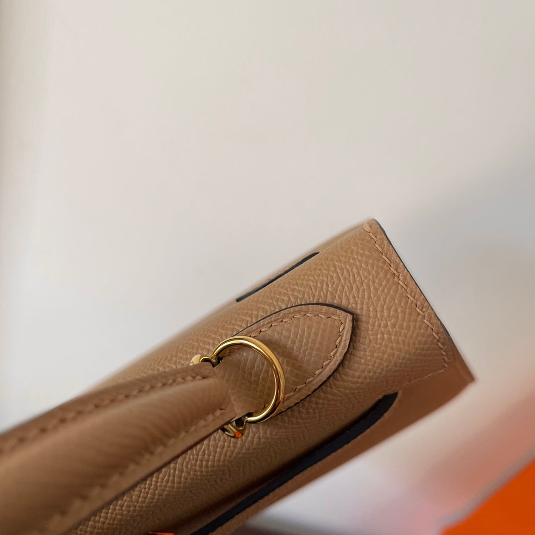 HERMES KELLY 25CM BEIGE EPSOM LEATHER GOLD HARDWARE