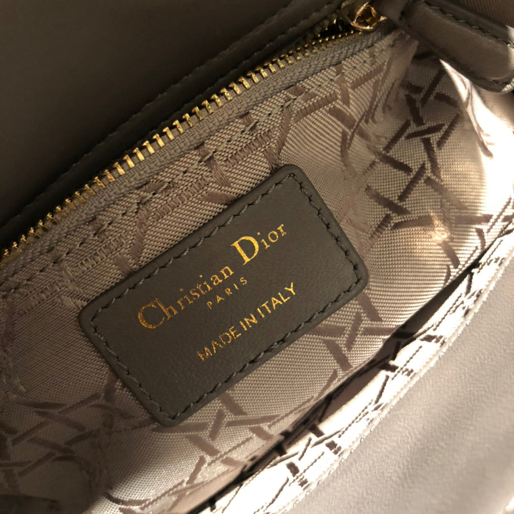DIOR SMALL LADY 20 MY ABC GREY LAMBSKIN