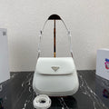 PRADA CLEO 24 WHITE BRUSHED LEATHER SHOULDER BAG