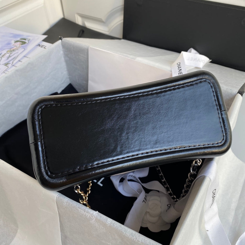 CHANEL GRABRIELLE SMALL 24 BACKPACK IN ALMOND BEIGE MIX BLACK CALFSKIN
