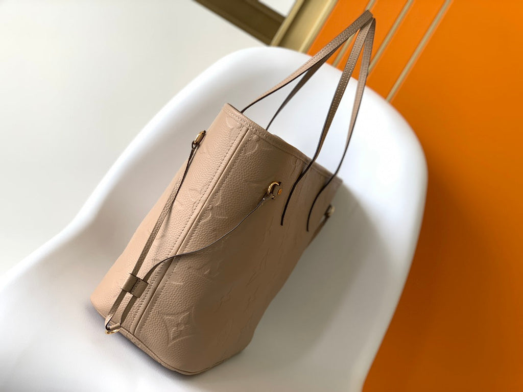LOUIS VUITTON NEVERFULL MM 32 BEIGE MONOGRAM EMPREINTE LEATHER