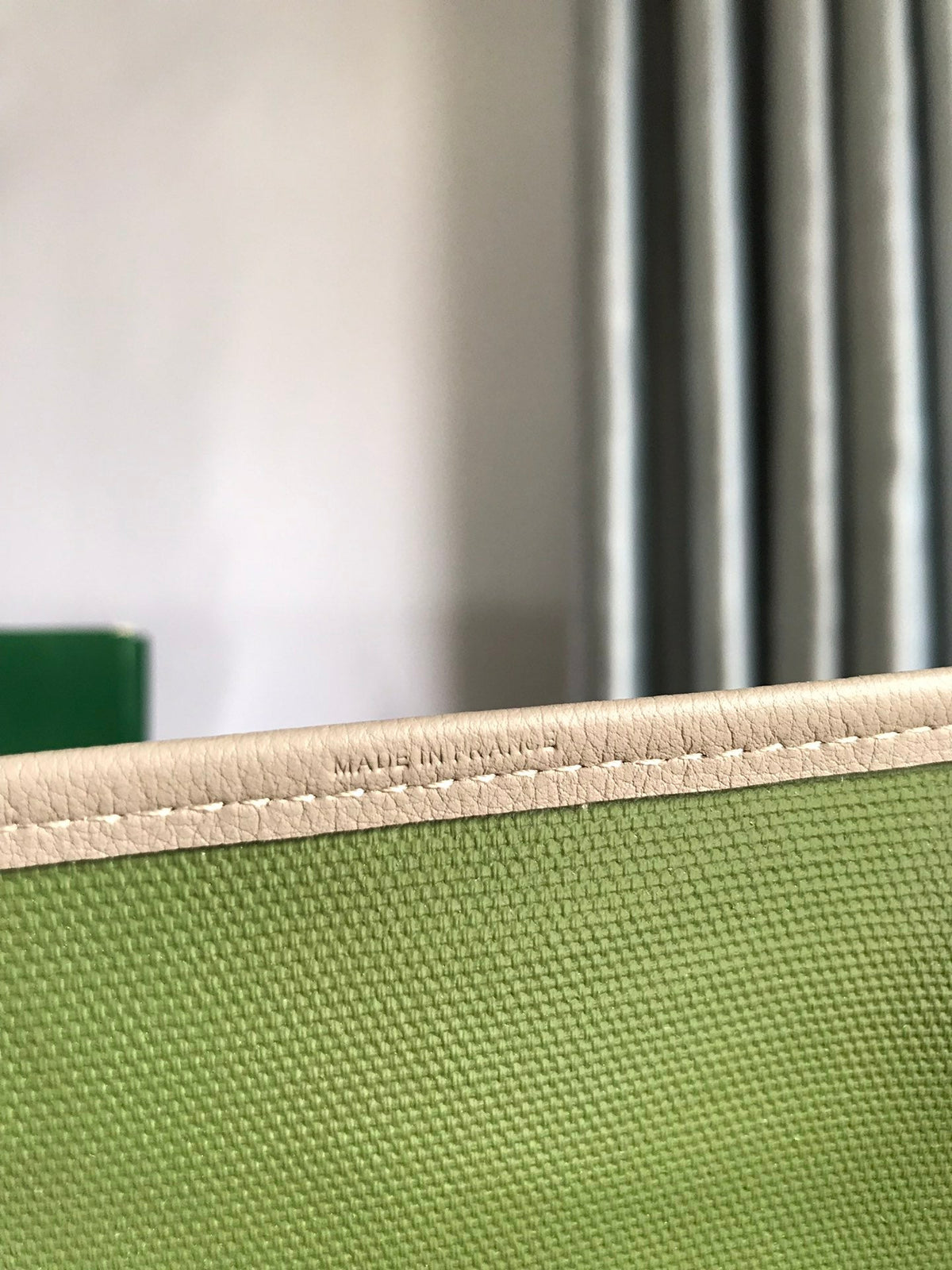 SAINT LOUIS PM 40 IN GREY MIX GREEN GOYARDINE CANVAS AND CALFSKIN