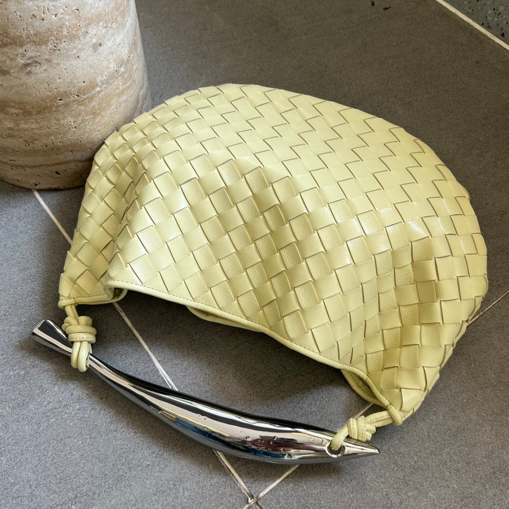 BOTTEGA VENETA SARDINE 33 WITH CHAIN IN YELLOW CREAM LAMBSKIN