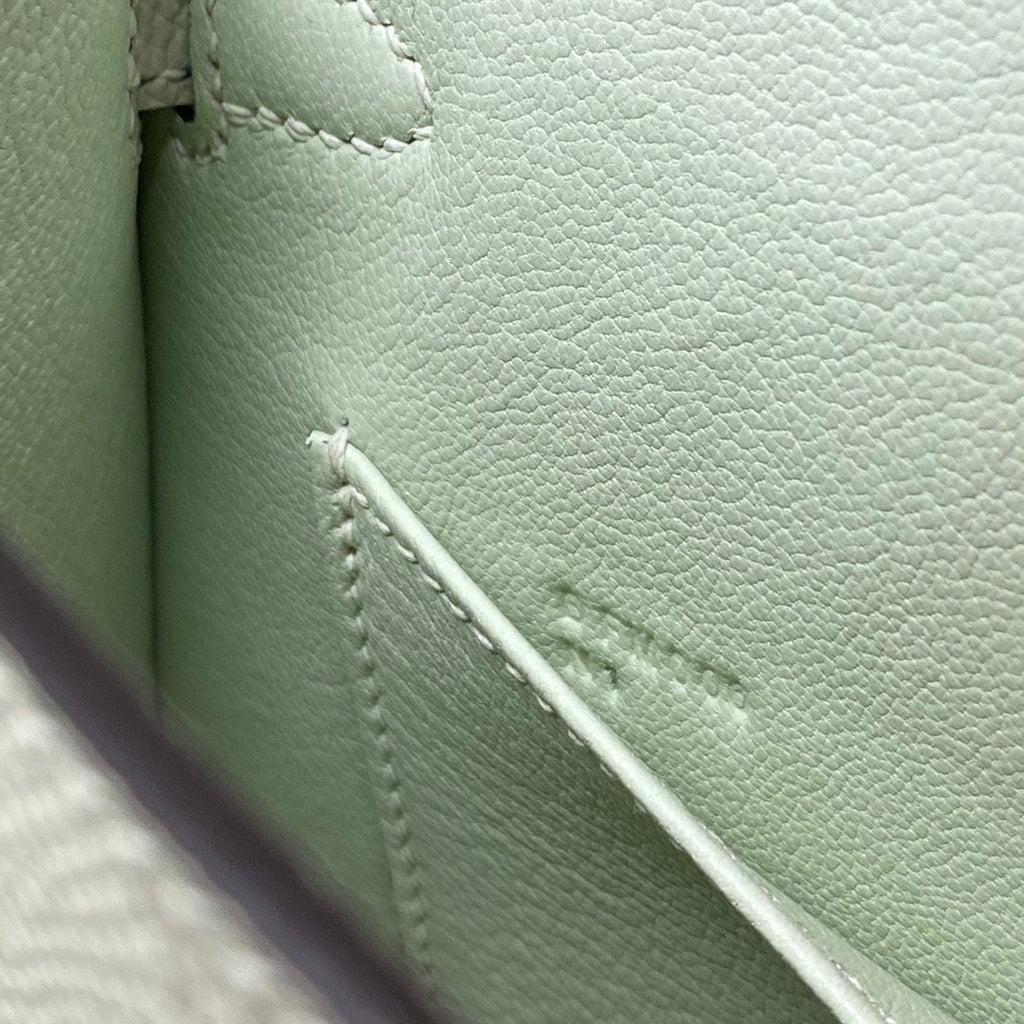 HERMES KELLY MINI 20 SEAFOAM EPSOM SILVER HARDWARE