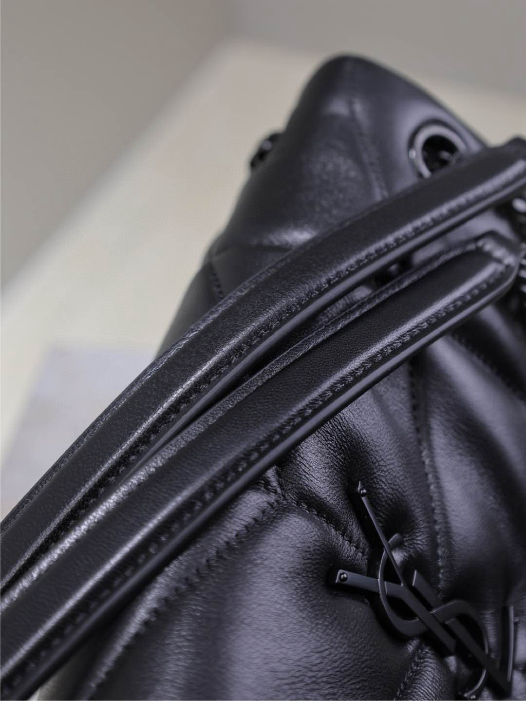 LOULOU PUFFER MEDIUM 29 IN ALL BLACK SHEEPSKIN BLACK HARDWARE