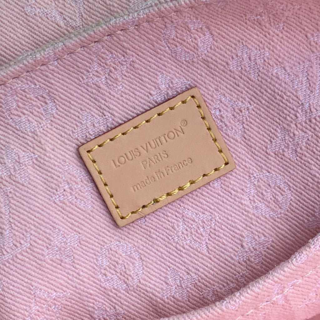 LOUIS VUITTON VENICE BACKPACK 24 IN PINK MONOGRAM DENIM GOLD HARDWARE