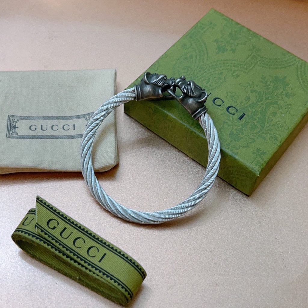Double Gucci Double Tiger Head Vintage Bracelet