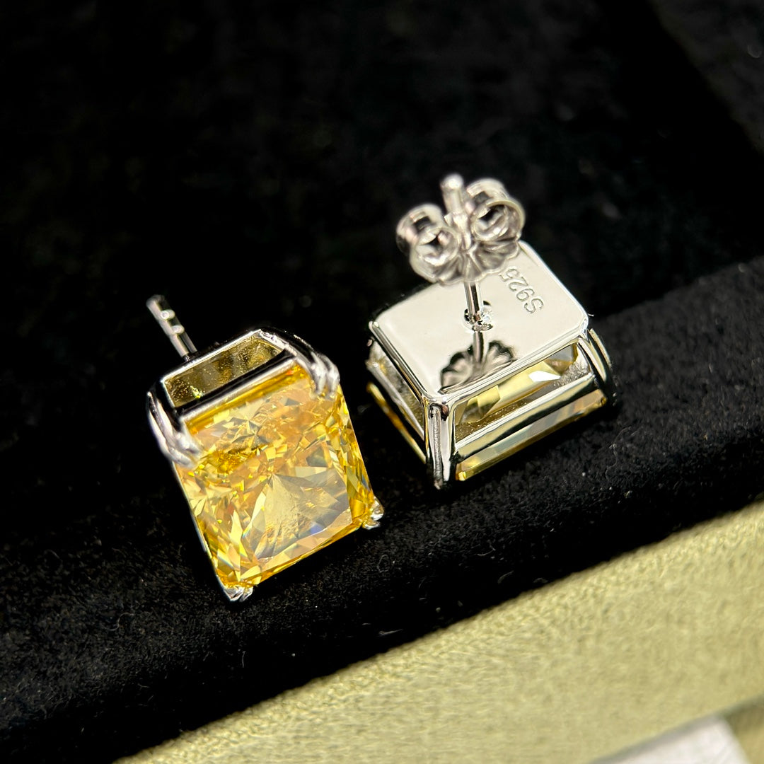18K Tiffany Yellow Crystal Earrings