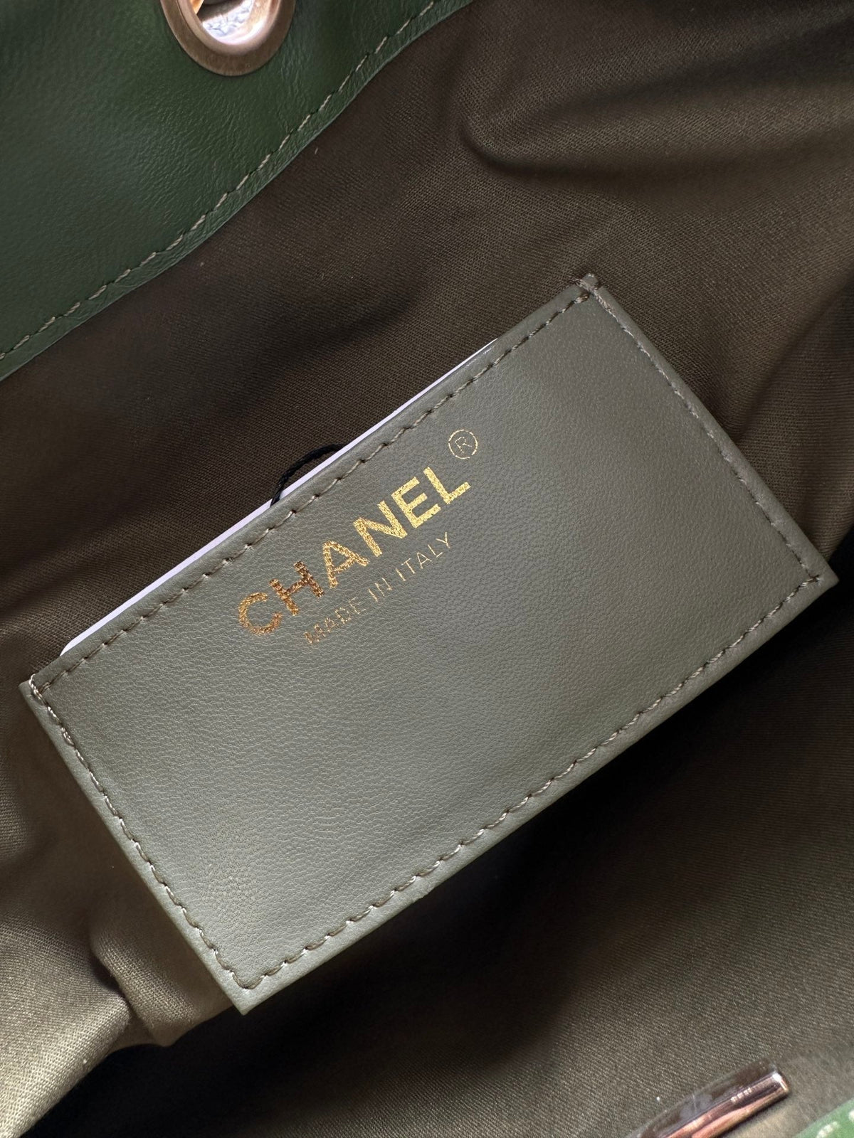 CHANEL 25S HOBO BAG 30 IN MOSS GREEN SUEDE WITH GOLD HARDWARE