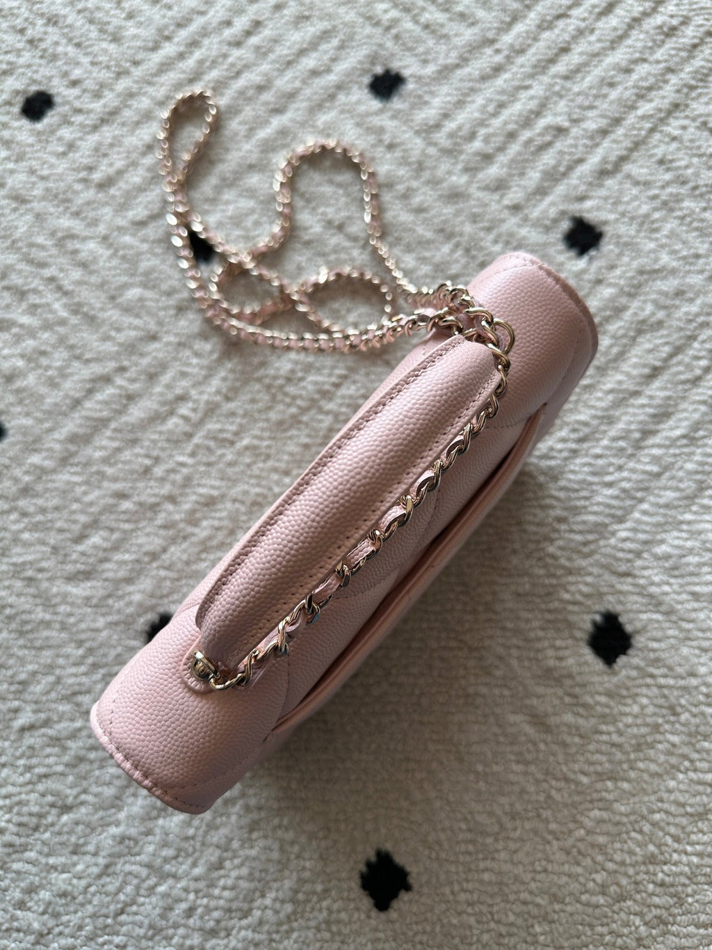 CHANEL 25S MINI FLAP BAG 19 IN LIGHT PINK CAVIAR LEATHER