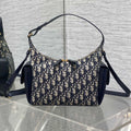 DIOR 25S MEDIUM D-DREAM BAG 24 IN BLUE  OBLIQUE JACQUARD AND SMOOTH CALFSKIN