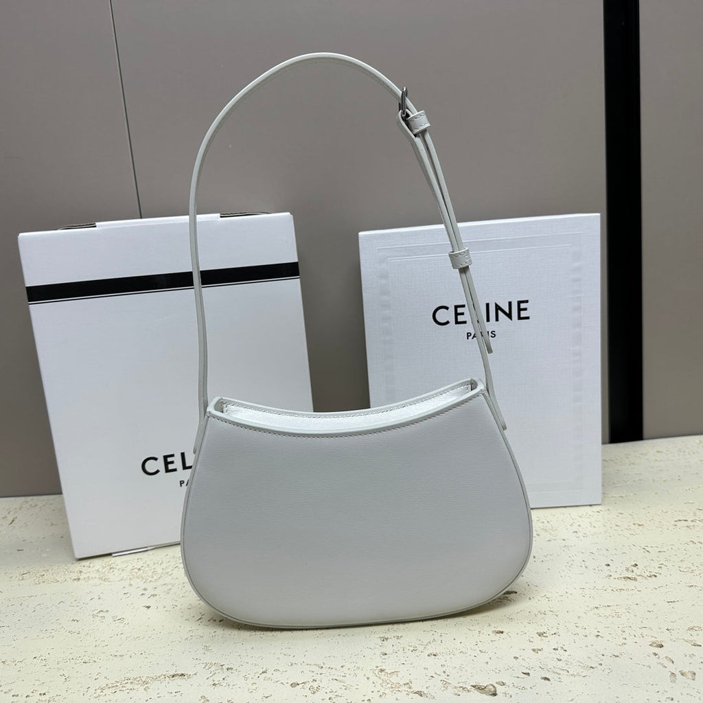 CELINE MINI 22 TILLY BAG IN WHITE SHINNY CALFSKIN