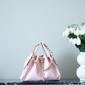 CHANEL 25S HOBO BAG 30 CM IN LIGHT PINK LAMBSKIN WITH GOLD HARDWARE