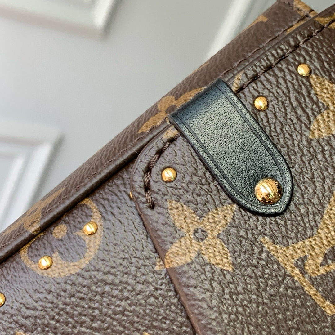 LOUIS VUITTON TRUNKIE 27 IN BROWN COATED CANVAS BLACK CALFSKIN SIGNATURE S-LOCK