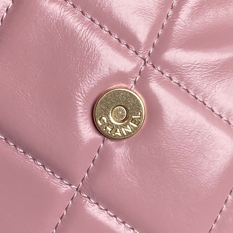 CHANEL BOWLING BAG 29 IN BABY PINK CALFSKIN GOLD HARDWARE