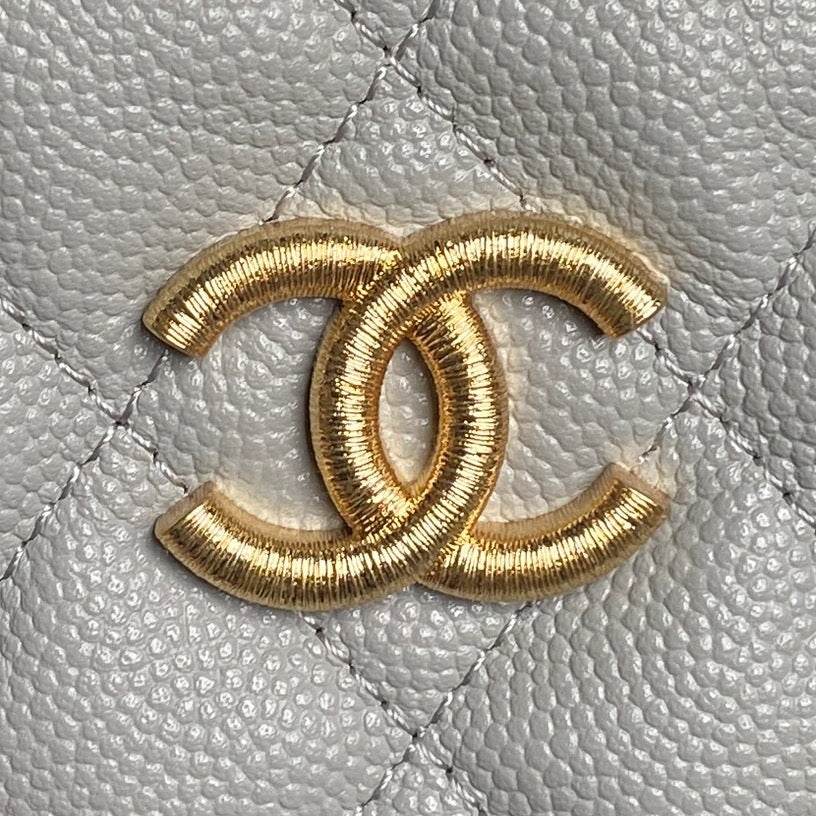 CHANEL 25S HOBO BAG 22 IN GREY CAVIAR LEATHER