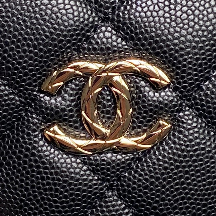 CHANEL 25S COCO CRUSH HANDLE BAG 19 IN BLACK CAVIAR LEATHER