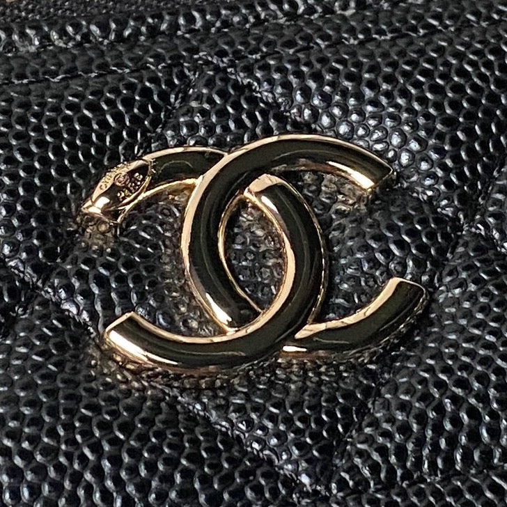 CHANEL 25S VANITY BAG 20 IN BLACK CAVIAR LEATHER