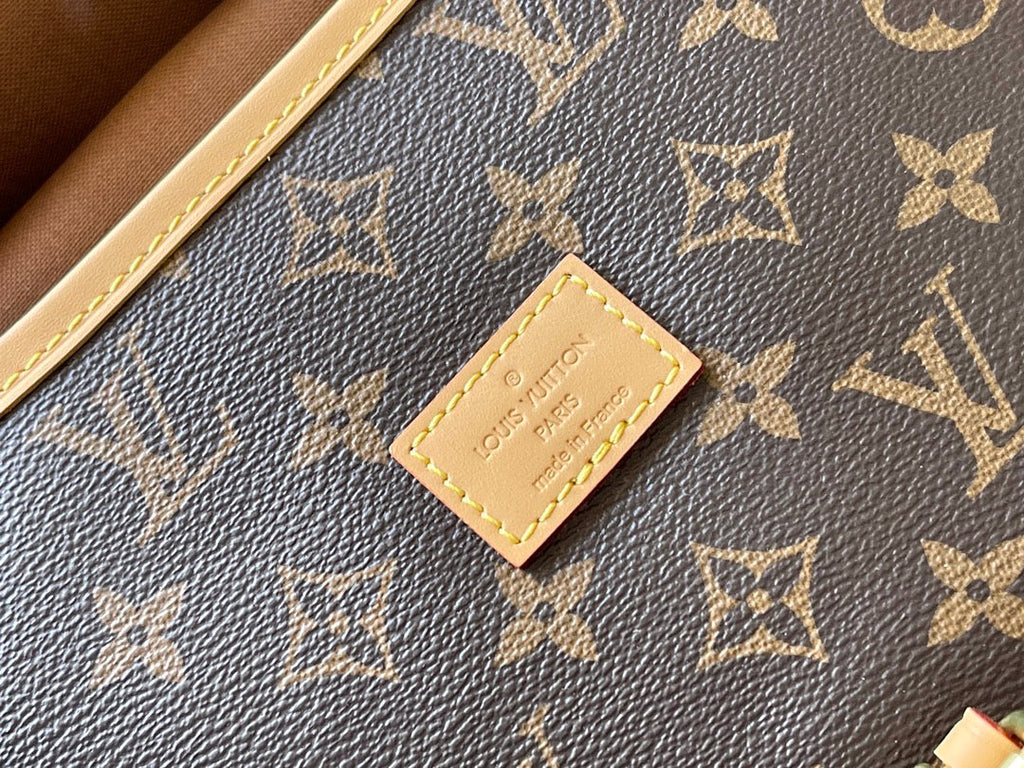 LOUIS VUITTON SAUMUR BB 35 IN BROWN MONOGRAM CANVAS AND LEATHER TRIM GOLD HARDWARE