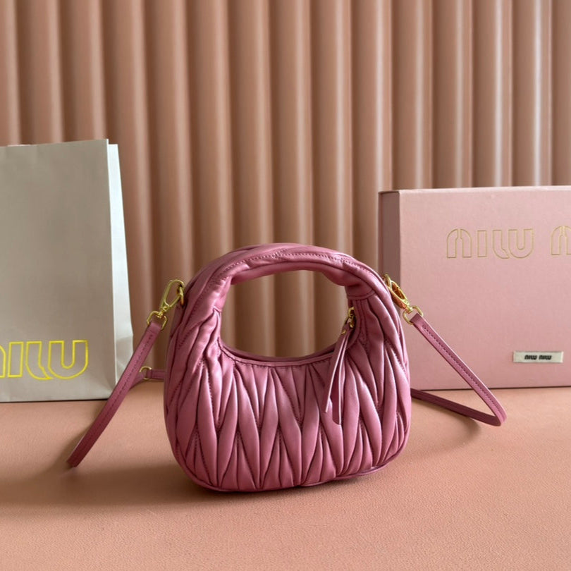 WANDER MATELASSÉ NAPPA MINI BAG 18 IN LIGHT PLUM LAMBSKIN