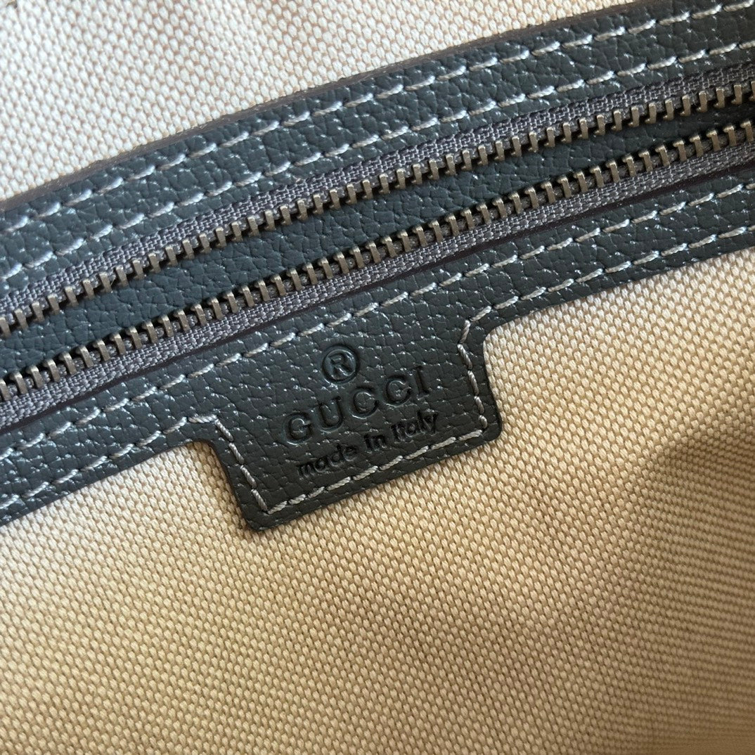 GUCCI OPHIDIA SMALL CROSSBODY BAG 24 GREY AND BLACK MONOGRAM CANVAS