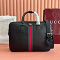 GUCCI 25S OPHIDIA LARGE DOCUMENT CASE 40 CM IN BLACK CALFSKIN