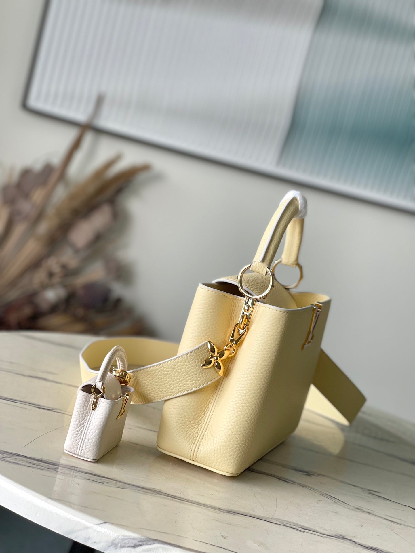 LOUIS VUITTON CAPUCINES BB 26 IN BANANA YELLOW TAURILLON