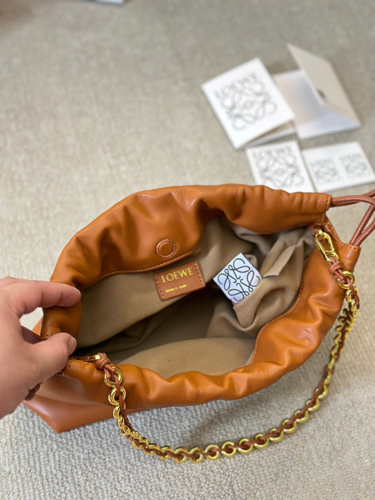 LOE SMALL 23 FLAMENCO PURSE IN WARM DESERT NAPPA LAMBSKIN
