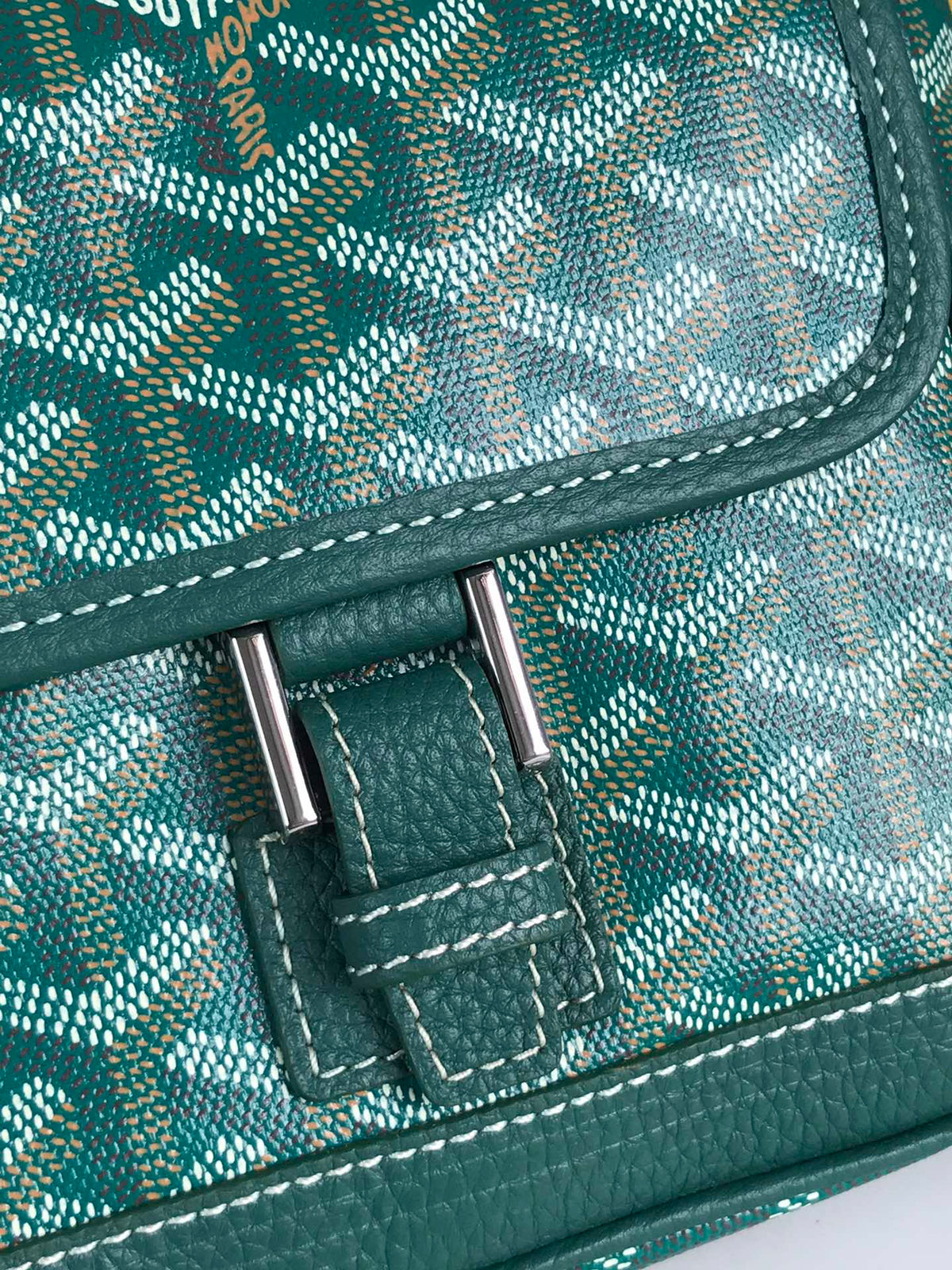 GRAND BLEU 16 IN GREEN GOYARDINE CANVAS AND LAMBSKIN