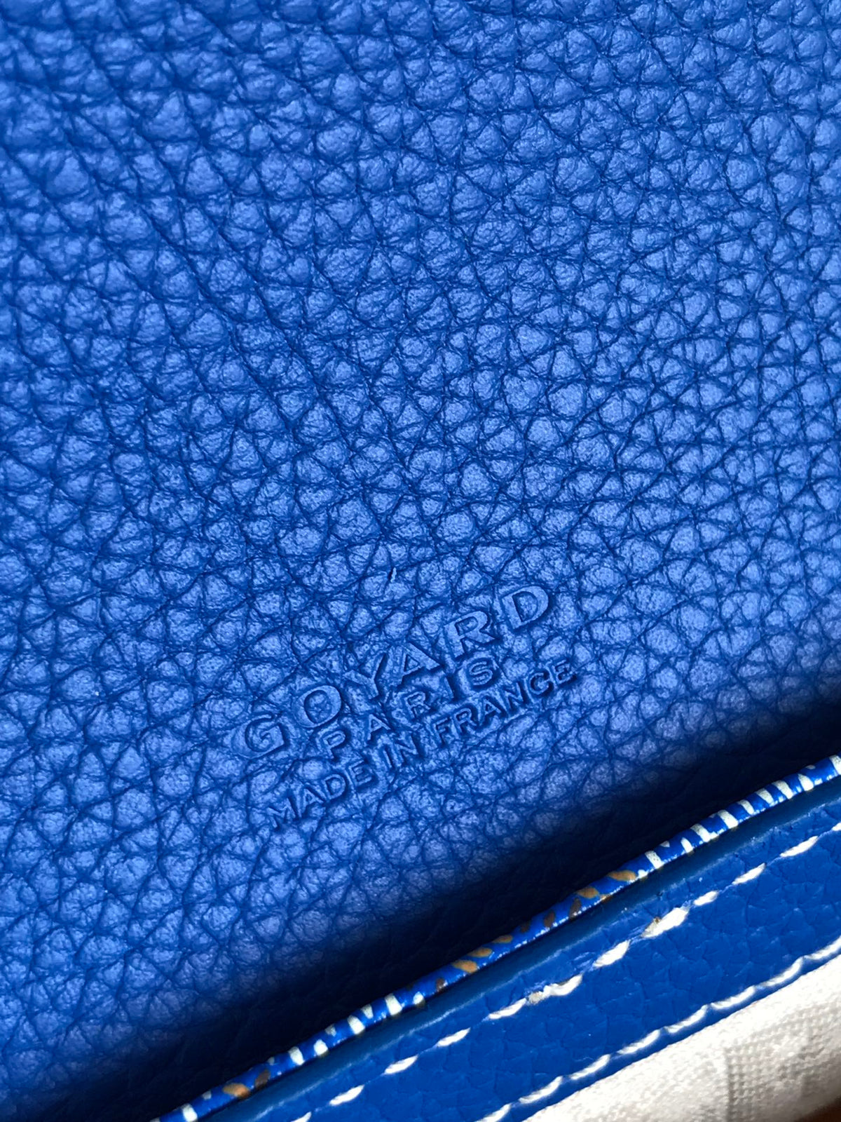 GRAND BLEU 16 IN SAPPHIRE BLUE GOYARDINE CANVAS AND LAMBSKIN