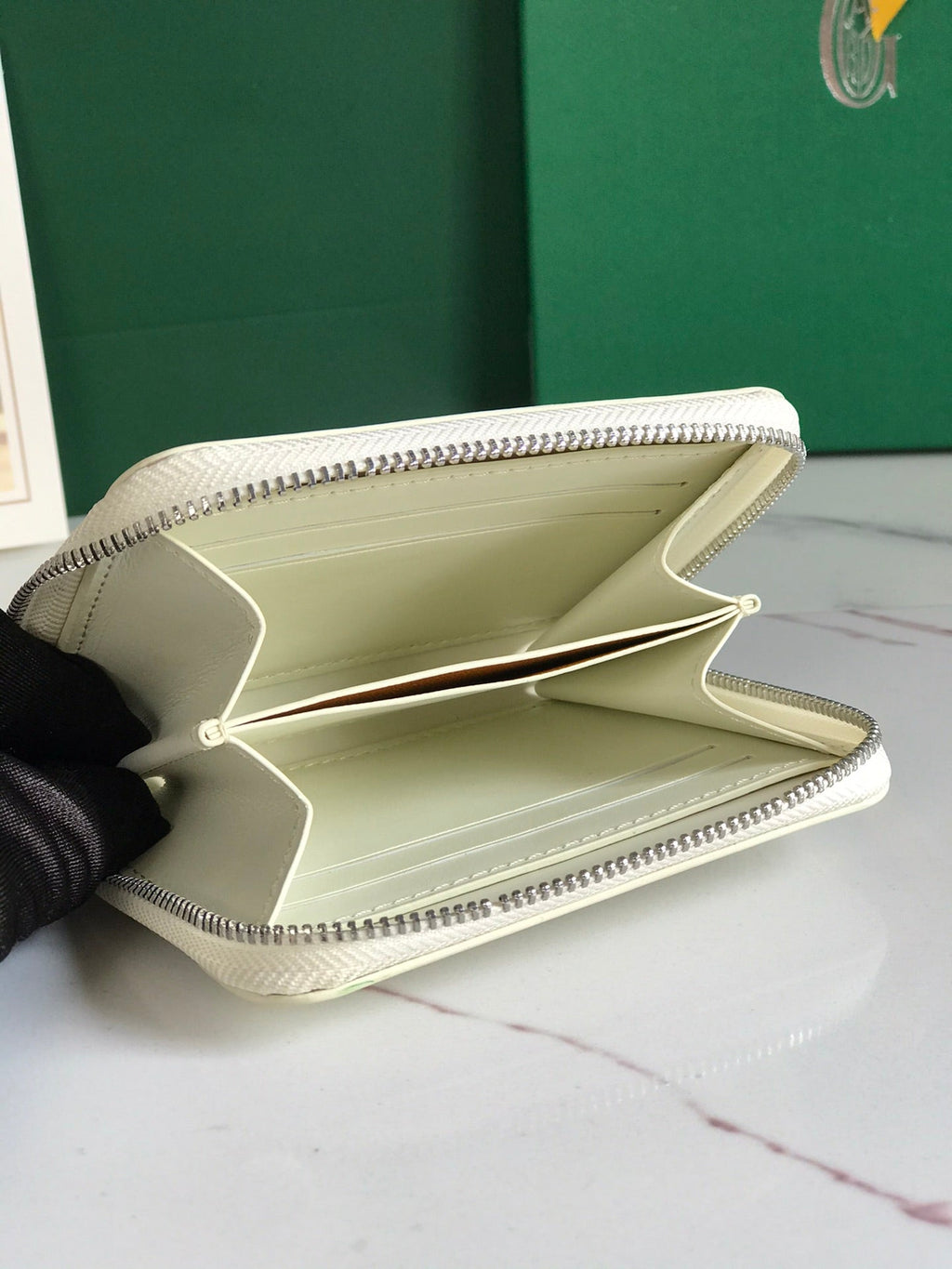 MATIGNON MINI WALLET 11 IN WHITE GOYARDINE CANVAS AND CALFSKIN