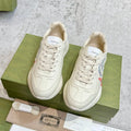 GUCCI RHYTON TRAINER WHITE LAMBSKIN WITH H LETTER