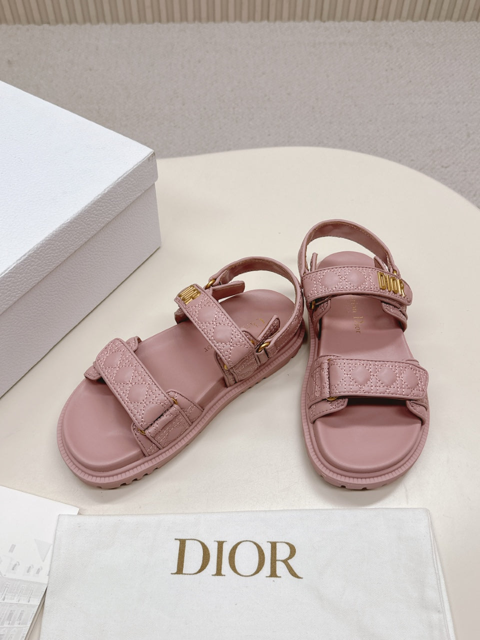 DIOR BACK-STRAP SANDALS 25S IN BABY PINK CALFSKIN
