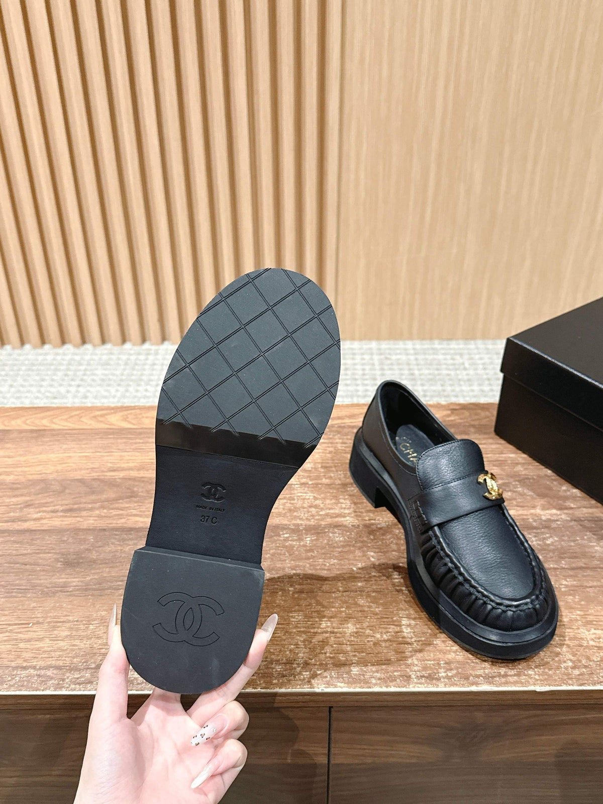 CHANEL 25S DOUBLE MONK STRAP PLEATED LOAFERS BLACK IN CALFSKIN