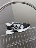 DIOR CHRONO SNEAKER 25S IN BLACK LAMBSKIN AND MESH FABRIC