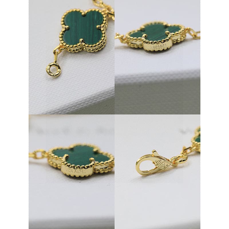 Van Cleef & Arpels Vintage Alhambra Five Motifs Malachite Bracelet