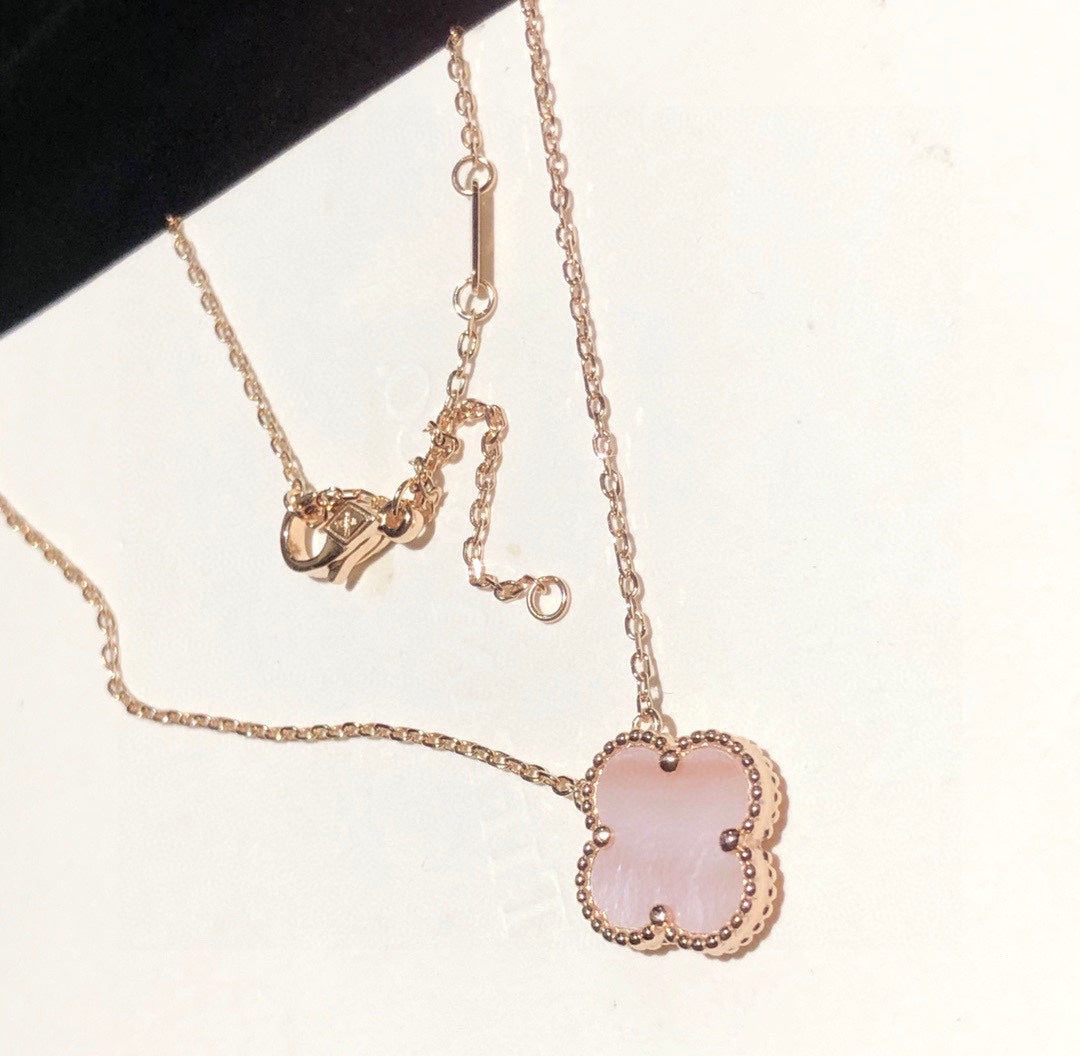 Van Cleef & Arpels Vintage Alhambra Pink Mother Of Pearl Necklace